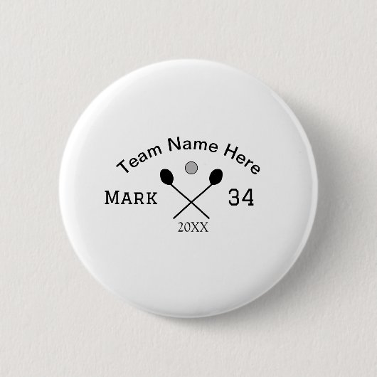 Team Name hier geben Name Nummer Ball Paddle Golf Button (Vorderseite)