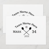 Team Name hier geben Name Nummer Ball Paddle Golf Einladung (Vorne/Hinten)