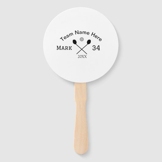 Team Name hier geben Name Nummer Ball Paddle Golf Fächer (Vorderseite)