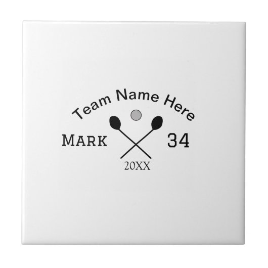 Team Name hier geben Name Nummer Ball Paddle Golf Fliese (Vorderseite)