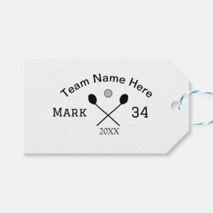 Team Name hier geben Name Nummer Ball Paddle Golf Geschenkanhänger