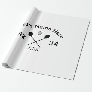 Team Name hier geben Name Nummer Ball Paddle Golf Geschenkpapier