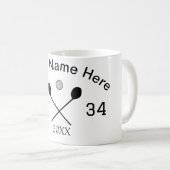 Team Name hier geben Name Nummer Ball Paddle Golf Kaffeetasse (VorderseiteRechts)