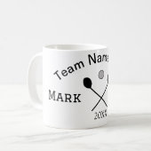 Team Name hier geben Name Nummer Ball Paddle Golf Kaffeetasse (Vorderseite Links)