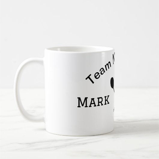 Team Name hier geben Name Nummer Ball Paddle Golf Kaffeetasse (Links)