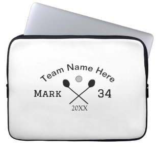 Team Name hier geben Name Nummer Ball Paddle Golf Laptopschutzhülle