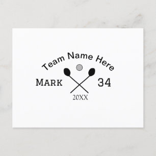 Team Name hier geben Name Nummer Ball Paddle Golf Postkarte