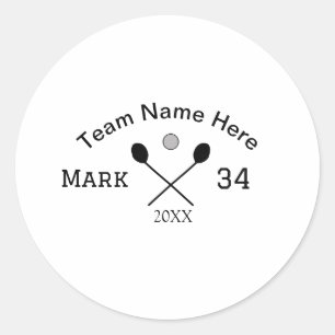 Team Name hier geben Name Nummer Ball Paddle Golf Runder Aufkleber