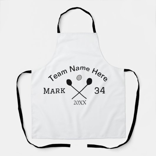 Team Name hier geben Name Nummer Ball Paddle Golf Schürze (Vorderseite)