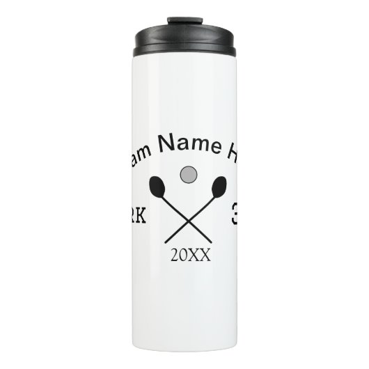 Team Name hier geben Name Nummer Ball Paddle Golf Thermosbecher (Vorderseite)