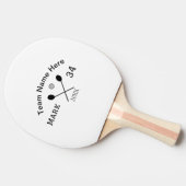 Team Name hier geben Name Nummer Ball Paddle Golf Tischtennis Schläger (Seitenansicht)