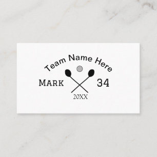 Team Name hier geben Name Nummer Ball Paddle Golf Visitenkarte
