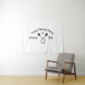 Team Name hier geben Name Nummer Ball Paddle Golf Wandteppich (Beispiel (Horizontal))