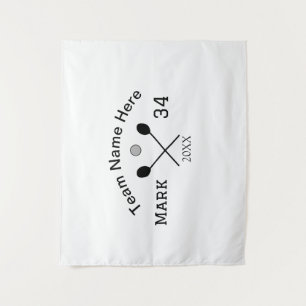Team Name hier geben Name Nummer Ball Paddle Golf Wandteppich