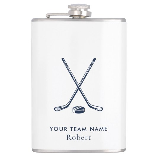 Team Name Ice Hockey Giveaway Custom Flachmann (Vorderseite)