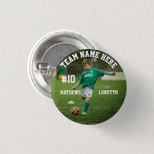 Team Name Player Foto-Nummer und Name Soccer Button (Vorne & Hinten)