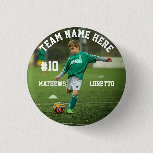 Team Name Player Foto-Nummer und Name Soccer Button (Vorderseite)
