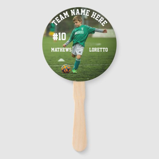 Team Name Player Foto-Nummer und Name Soccer Fächer (Vorderseite)