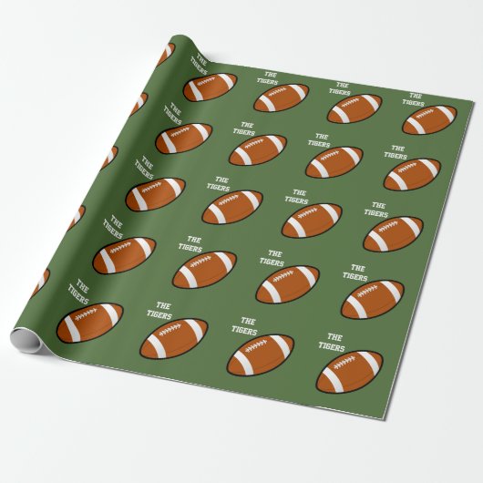Team Name Player Name Football Wrapping Paper Geschenkpapier (Ungerollt)