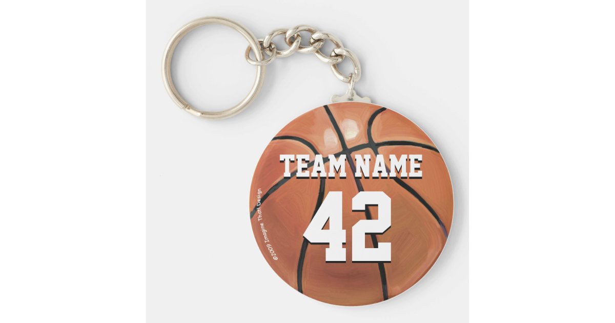 Team Namen Und Zahl Basketball Schlusselanhanger Zazzle De