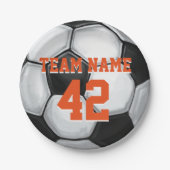 Team-Namen-und Zahl-Fußball Pappteller (Vorderseite)