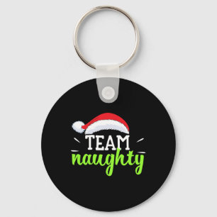 Team Naughty Christmas Couple Matching Team Nice Schlüsselanhänger