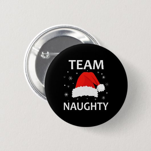 Team Naughty Couple Matching Christmas Outfit Team Button (Vorne & Hinten)