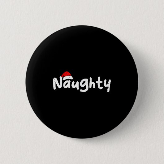 Team Naughty Funny Christmas Couple Matching Team Button (Vorderseite)