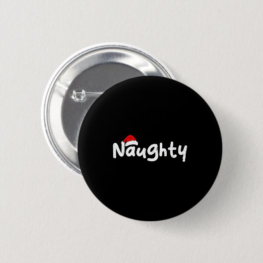 Team Naughty Funny Christmas Couple Matching Team Button (Vorne & Hinten)