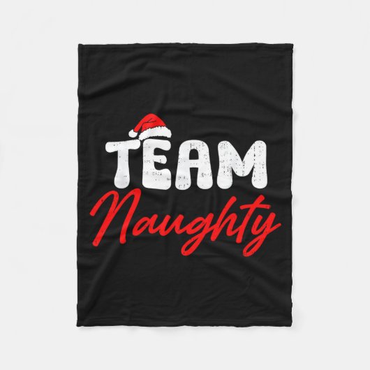Team Naughty Funny Christmas Couple Matching Team Fleecedecke (Vorderseite)