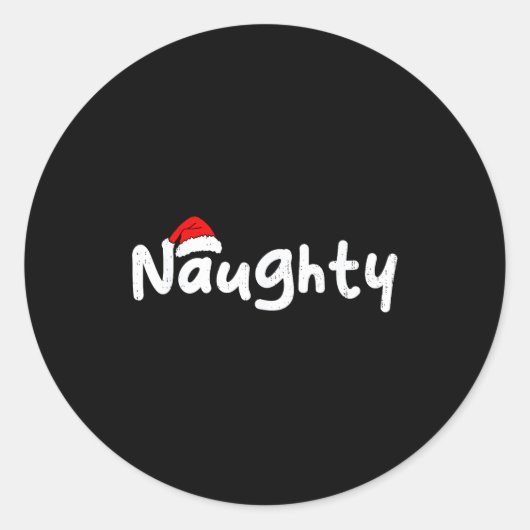 Team Naughty Funny Christmas Couple Matching Team Runder Aufkleber (Vorderseite)
