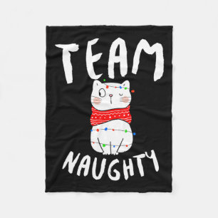 Team Naughty Funny Matching Familie Weihnachten Fleecedecke