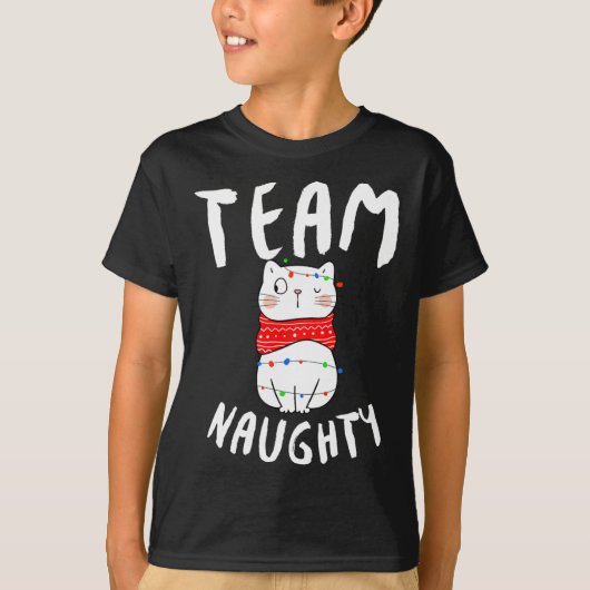 Team Naughty Funny Matching Familie Weihnachten T-Shirt (Vorderseite)