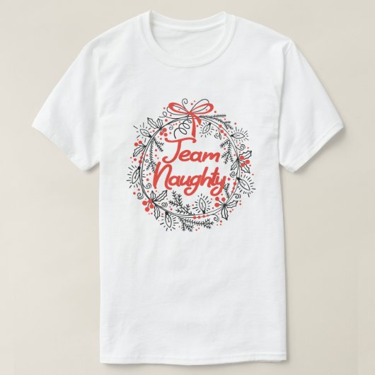 Team Naughty Funny Matching Paare Weihnachtsgesche T-Shirt (Design vorne)