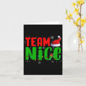 Team Naughty Nice Santa Hat Funny Christmas Matchi Karte (Gelbe Blume)