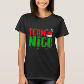Team Naughty Nice Santa Hat Funny Christmas Matchi T-Shirt (Vorderseite)