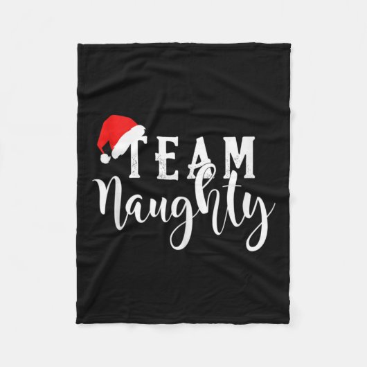 Team Naughty - Team Nice Funny Christmas Couple Ma Fleecedecke (Vorderseite)
