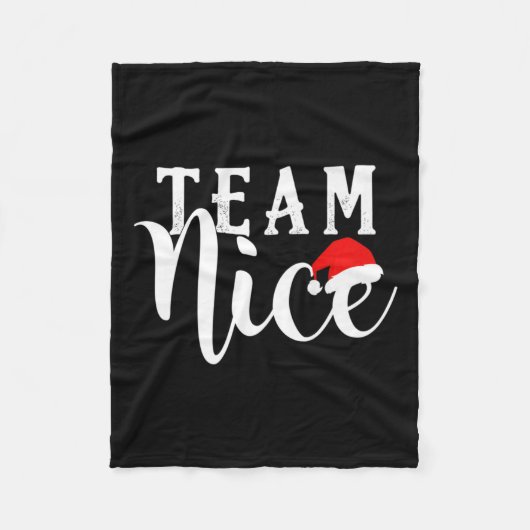 Team Naughty - Team Nice Funny Christmas Couple Ma Fleecedecke (Vorderseite)