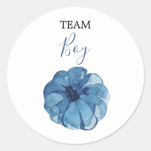 TEAM Navy Gender Reveal Baby Shower Game Labels Runder Aufkleber (Vorderseite)