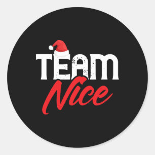 Team Nice Funny Couple Matching Outfit Team Naught Runder Aufkleber