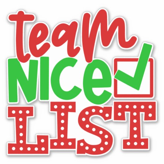 Team Nice List - Christmas Designs-56587 Aufkleber (Vorderseite)