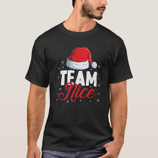 Team Nice or Naughty Matching Christmas Couples Te T-Shirt (Vorderseite)