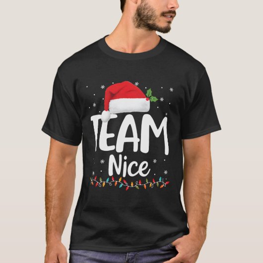 Team Nice Shirt Funny Naughty Nice Weihnachten (Vorderseite)