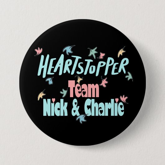 Team Nick und Charlie Black Button (Vorderseite)