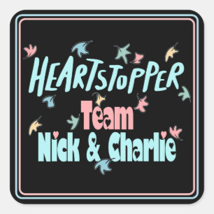 Team Nick und Charlie Black Quadratischer Aufkleber