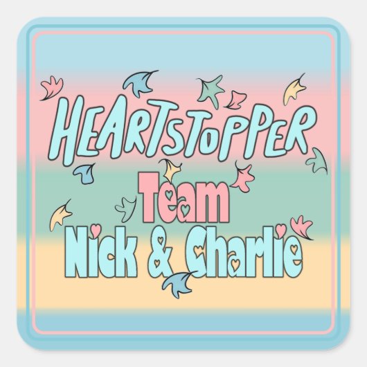 Team Nick und Charlie Colorful Quadratischer Aufkleber (Vorderseite)