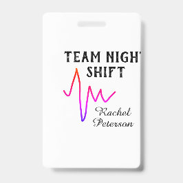Team night shift nurse doctor medical name heart l ausweis