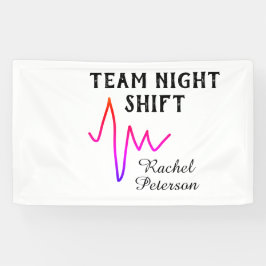 Team night shift nurse doctor medical name heart l banner