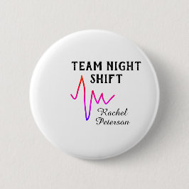 Team night shift nurse doctor medical name heart l button