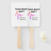 Team night shift nurse doctor medical name heart l fächer (Vorne und Hinten)